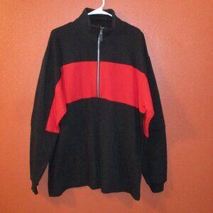 Marlboro NWT Vintage 1997 Men Medium Red Black Zip Front Long Sleeve Sweater